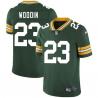 Green Whitey Woodin Packers Jersey Custom Sewn-on Patches Mens Womens Youth