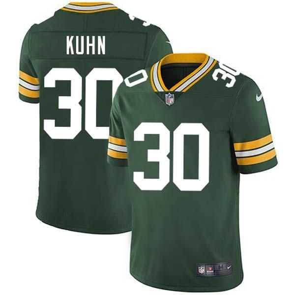 Green John Kuhn Packers Jersey Custom Sewn-on Patches Mens Womens Youth