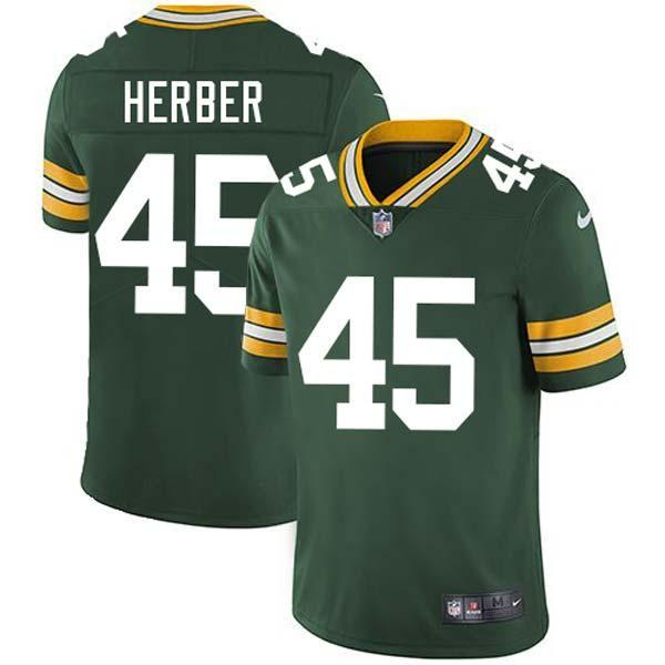 Green Arnie Herber Packers Jersey Custom Sewn-on Patches Mens Womens Youth