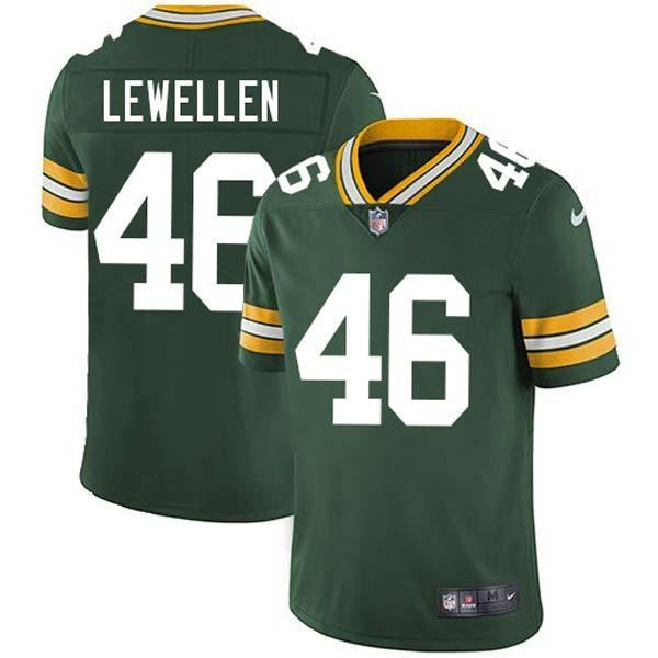 Green Verne Lewellen Packers Jersey Custom Sewn-on Patches Mens Womens Youth