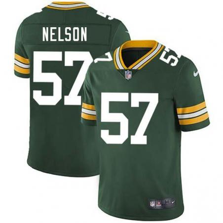 Green Jim Nelson Packers Jersey Custom Sewn-on Patches Mens Womens Youth