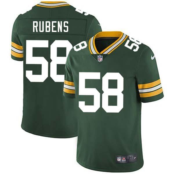 Green Larry Rubens Packers Jersey Custom Sewn-on Patches Mens Womens Youth