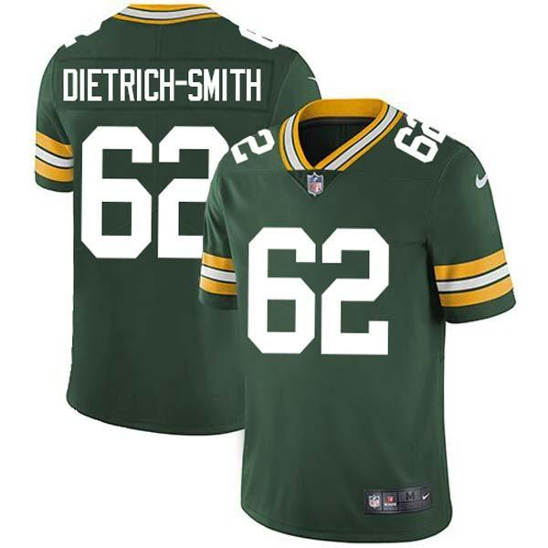 Green Evan Dietrich-Smith Packers Jersey Custom Sewn-on Patches Mens Womens Youth