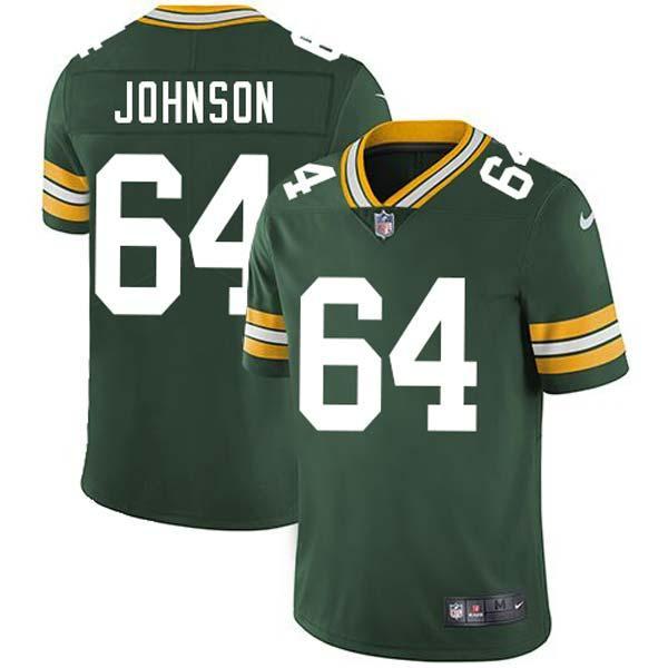 Green Smiley Johnson Packers Jersey Custom Sewn-on Patches Mens Womens Youth