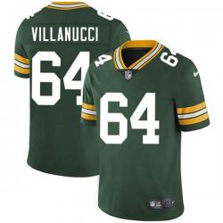 Green Vince Villanucci Packers Jersey Custom Sewn-on Patches Mens Womens Youth