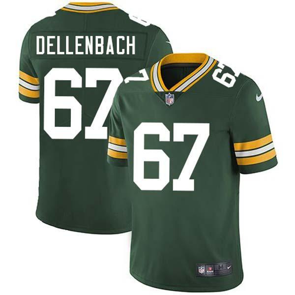 Green Jeff Dellenbach Packers Jersey Custom Sewn-on Patches Mens Womens Youth