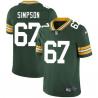 Green Travis Simpson Packers Jersey Custom Sewn-on Patches Mens Womens Youth