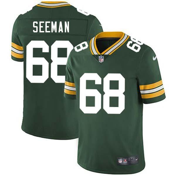 Green George Seeman Packers Jersey Custom Sewn-on Patches Mens Womens Youth