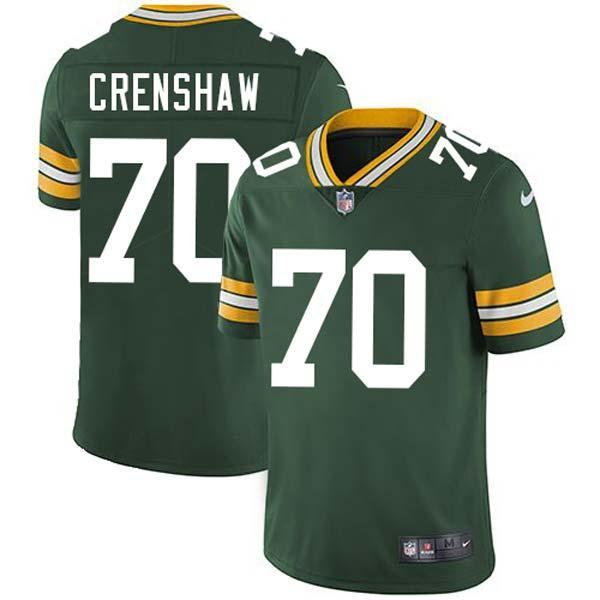 Green Leon Crenshaw Packers Jersey Custom Sewn-on Patches Mens Womens Youth