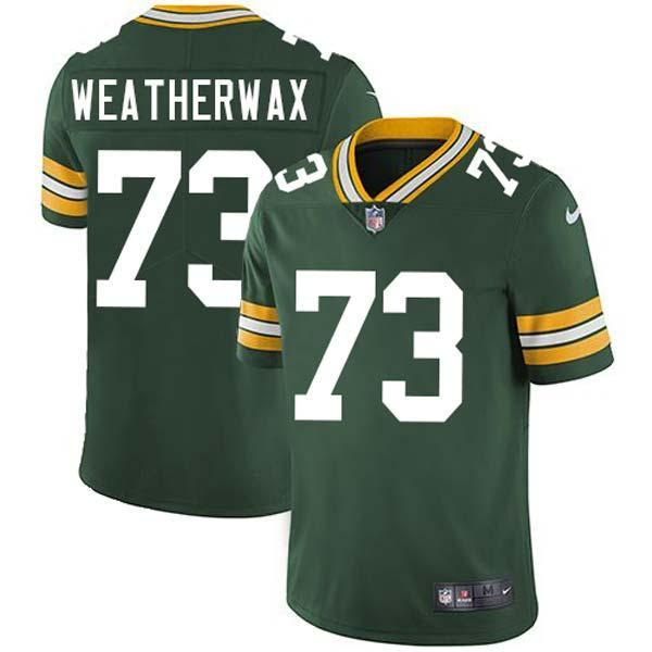 Green Jim Weatherwax Packers Jersey Custom Sewn-on Patches Mens Womens Youth