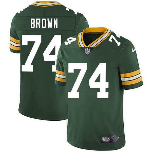 Green Ken Brown Packers Jersey Custom Sewn-on Patches Mens Womens Youth