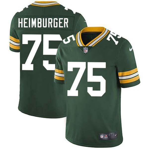 Green Craig Heimburger Packers Jersey Custom Sewn-on Patches Mens Womens Youth