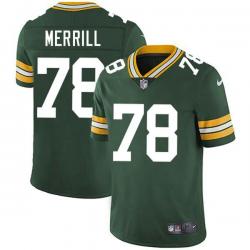 Green Casey Merrill Packers Jersey Custom Sewn-on Patches Mens Womens Youth