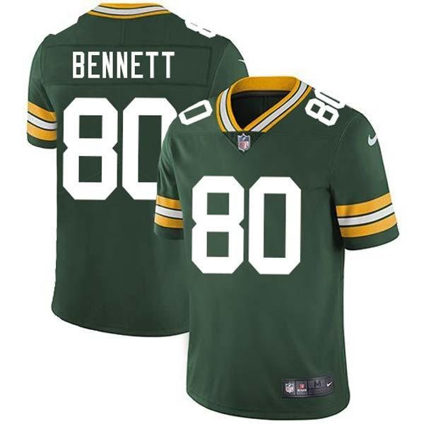 Green Martellus Bennett Packers Jersey Custom Sewn-on Patches Mens Womens Youth