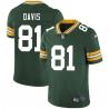 Green Tyrone Davis Packers Jersey Custom Sewn-on Patches Mens Womens Youth