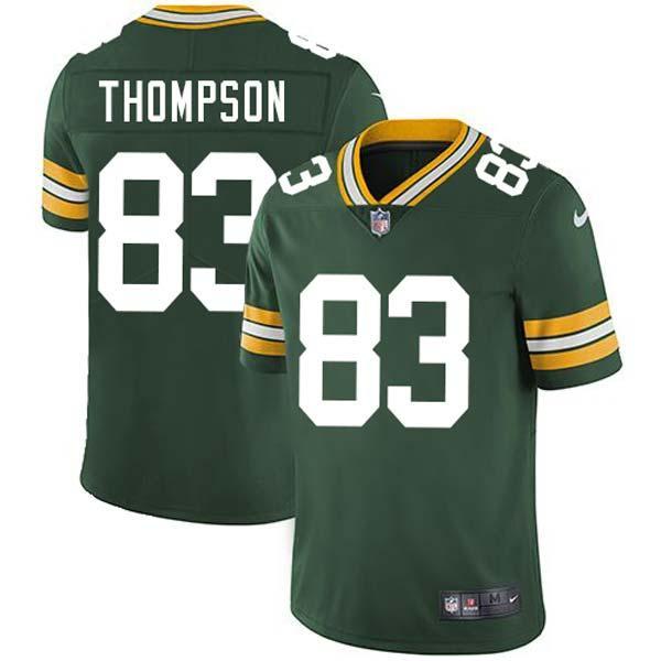 Green John Thompson Packers Jersey Custom Sewn-on Patches Mens Womens Youth