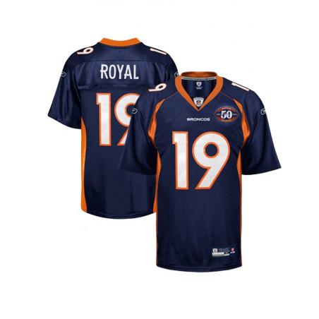 Eddie Royal Denver Football Jersey - Denver #19 Football Jersey(Navy 50th)