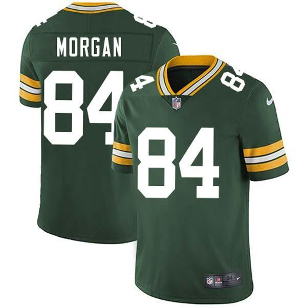 Green Anthony Morgan Packers Jersey Custom Sewn-on Patches Mens Womens Youth