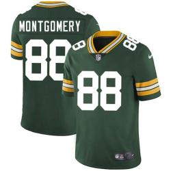 Green Ty Montgomery Packers Jersey Custom Sewn-on Patches Mens Womens Youth