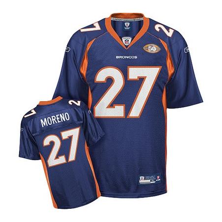 Knowshon Moreno Denver Football Jersey - Denver #27 Football Jersey(Blue 50th)