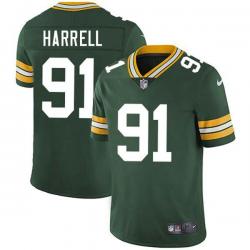 Green Justin Harrell Packers Jersey Custom Sewn-on Patches Mens Womens Youth