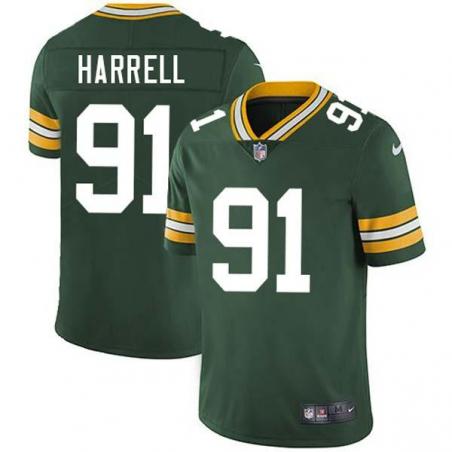 Green Justin Harrell Packers Jersey Custom Sewn-on Patches Mens Womens Youth