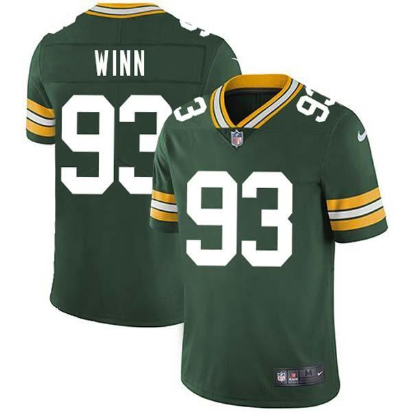 Green Billy Winn Packers Jersey Custom Sewn-on Patches Mens Womens Youth