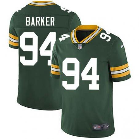 Green Roy Barker Packers Jersey Custom Sewn-on Patches Mens Womens Youth