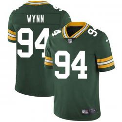 Green Jarius Wynn Packers Jersey Custom Sewn-on Patches Mens Womens Youth