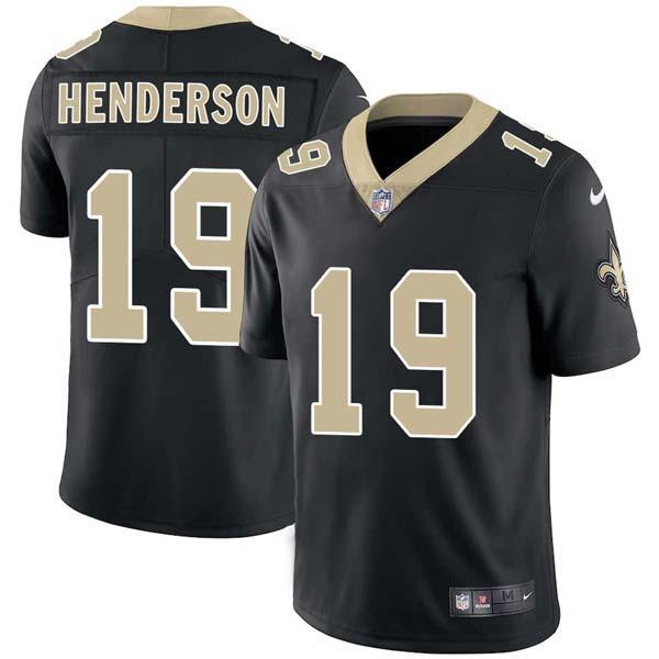 Black Devery Henderson Saints #19 Stitched American Football Jersey Custom Sewn-on Patches Mens Womens Youth