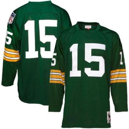 Bart Starr Green Bay Football Jersey - Green Bay #15 Football Jersey(Green Throwback)