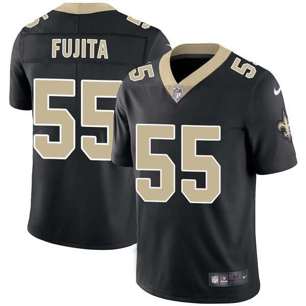 Black Scott Fujita Saints #55 Stitched American Football Jersey Custom Sewn-on Patches Mens Womens Youth