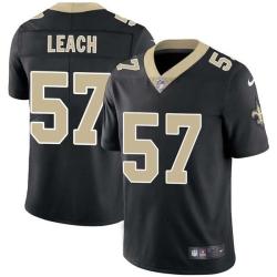 Black Scott Leach Saints #57 Stitched American Football Jersey Custom Sewn-on Patches Mens Womens Youth