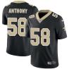 Black Stephone Anthony Saints #58 Stitched American Football Jersey Custom Sewn-on Patches Mens Womens Youth