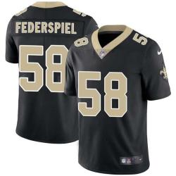 Black Joe Federspiel Saints #58 Stitched American Football Jersey Custom Sewn-on Patches Mens Womens Youth