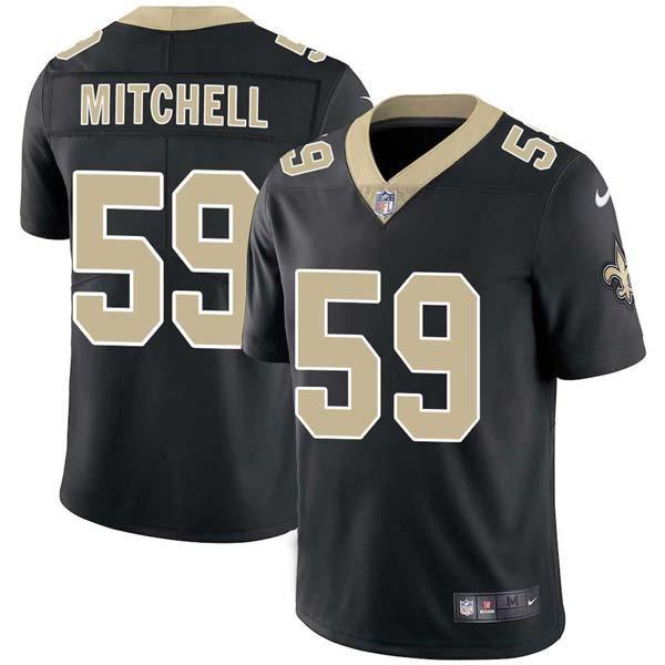 Black Keith Mitchell Saints #59 Stitched American Football Jersey Custom Sewn-on Patches Mens Womens Youth