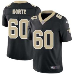 Black Steve Korte Saints #60 Stitched American Football Jersey Custom Sewn-on Patches Mens Womens Youth