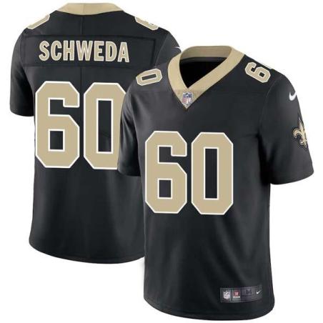 Black Brian Schweda Saints #60 Stitched American Football Jersey Custom Sewn-on Patches Mens Womens Youth