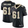 Black Montrae Holland Saints #61 Stitched American Football Jersey Custom Sewn-on Patches Mens Womens Youth