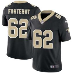 Black Jerry Fontenot Saints #62 Stitched American Football Jersey Custom Sewn-on Patches Mens Womens Youth