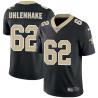 Black Jeff Uhlenhake Saints #62 Stitched American Football Jersey Custom Sewn-on Patches Mens Womens Youth