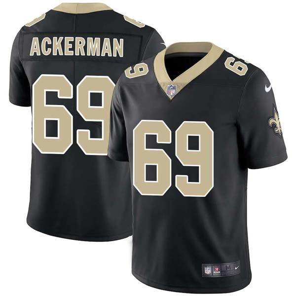 Black Tom Ackerman Saints #69 Stitched American Football Jersey Custom Sewn-on Patches Mens Womens Youth