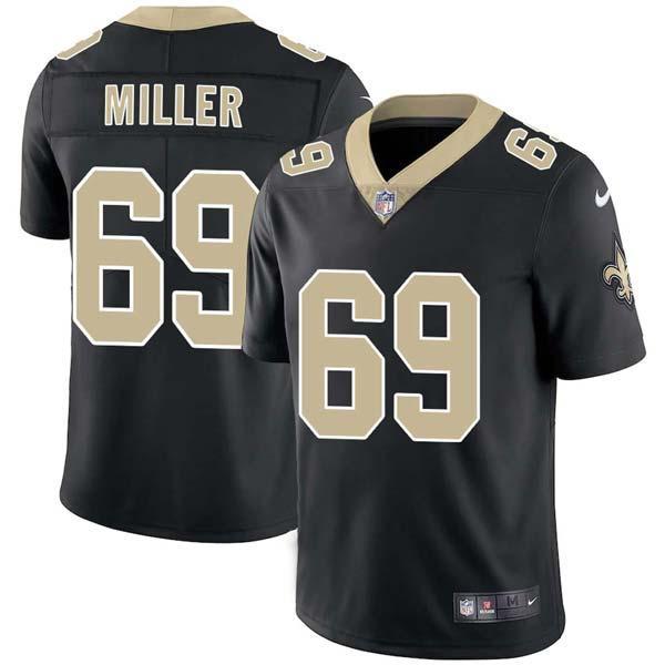 Black Les Miller Saints #69 Stitched American Football Jersey Custom Sewn-on Patches Mens Womens Youth