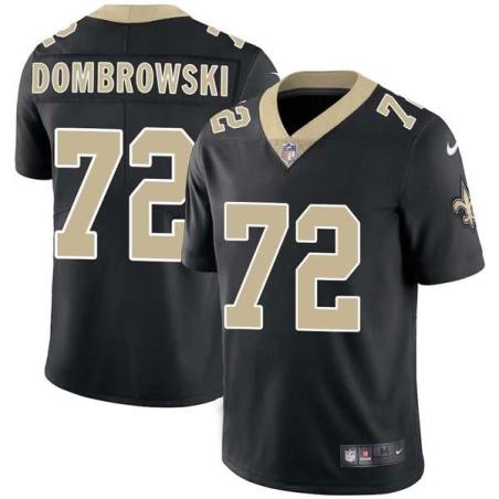 Black Jim Dombrowski Saints #72 Stitched American Football Jersey Custom Sewn-on Patches Mens Womens Youth