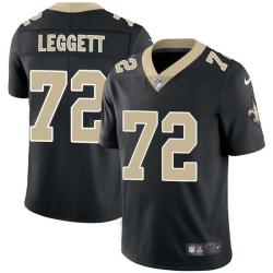 Black Earl Leggett Saints #72 Stitched American Football Jersey Custom Sewn-on Patches Mens Womens Youth