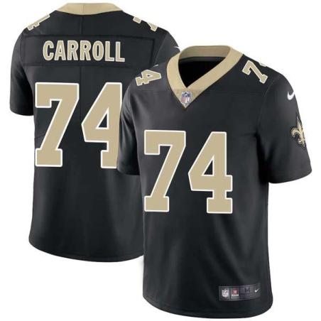 Black Herman Carroll Saints #74 Stitched American Football Jersey Custom Sewn-on Patches Mens Womens Youth