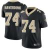 Black Kevin Haverdink Saints #74 Stitched American Football Jersey Custom Sewn-on Patches Mens Womens Youth