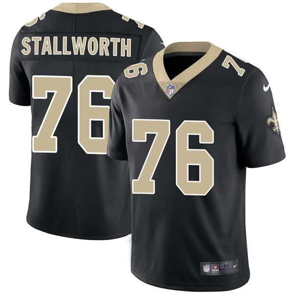 Black Taylor Stallworth Saints #76 Stitched American Football Jersey Custom Sewn-on Patches Mens Womens Youth