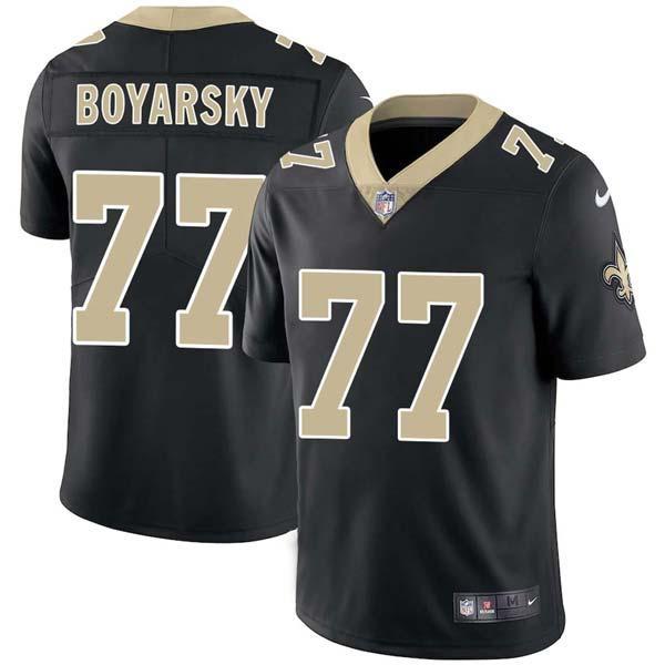 Black Jerry Boyarsky Saints #77 Stitched American Football Jersey Custom Sewn-on Patches Mens Womens Youth