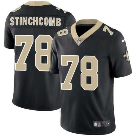 Black Jon Stinchcomb Saints #78 Stitched American Football Jersey Custom Sewn-on Patches Mens Womens Youth